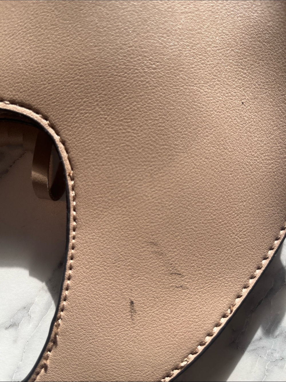 Fringed Circle Shoulder Bag in Beige - Vegan Leather - Picture 9 of 11